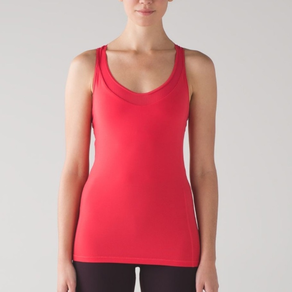 Lululemon Deep Breath Fitted Tank in Lush Coral